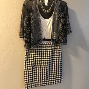 Ann Taylor Loft wool houndstooth size 6 skirt